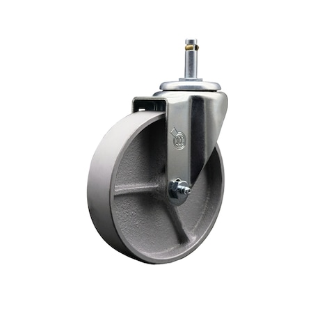 Service Caster Semi Steel Swivel Grip Ring Stem Caster 5'' Wheel & 7/16'' Stem SCC-GR20S514-SSS-716138
